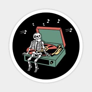 Music and Skull, Music and skeleton, Musician Skull, Musician Skeleton Magnet